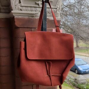 nwt Mansur Gavriel Elegant Brown Leather Lady Bag